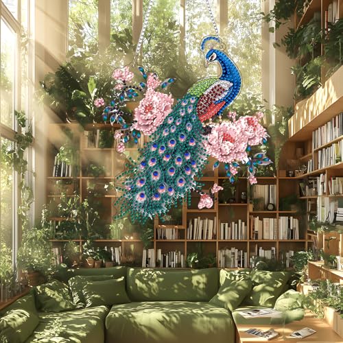 DIY Peacock On Branch Diamond Painting Hanging Ornament