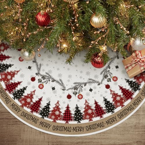 Ornaments Snowflake Merry Christmas Tree Skirt 36 Inch