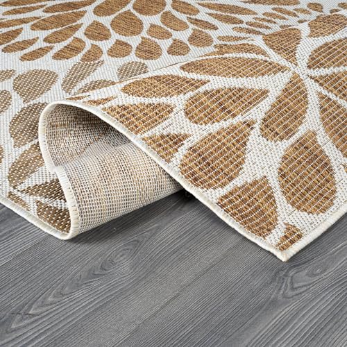 Outdoor Rug 6x9 Modern Exotic Tropical Leaf Area Rugs for Indoor and Outdoor Patio Deck Porch Garden Water Resistant Washable Outside Carpet