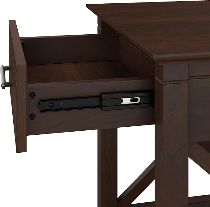 Bush Home End Table with Drawer, Nightstand with Storage, Living Room and Bedroom Furniture, Key West Collection, Bing Cherry
