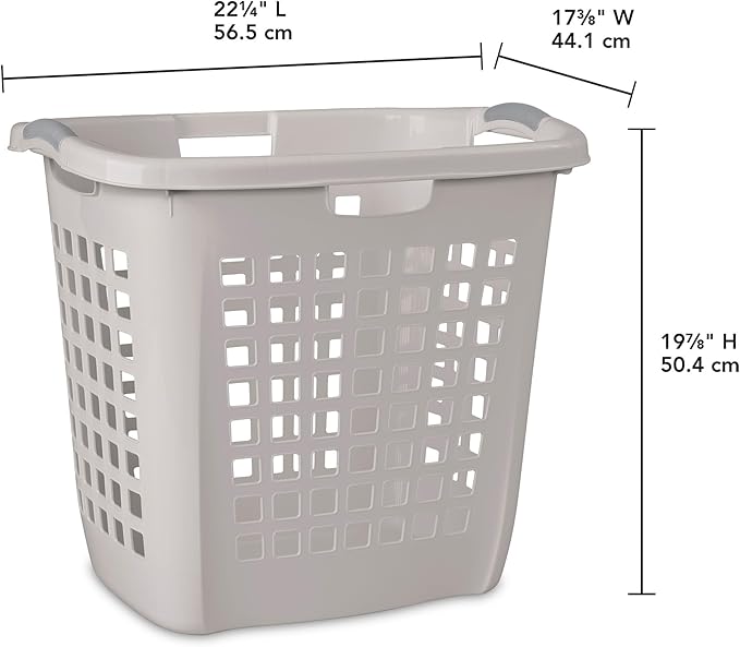 Sterilite 4-Pack 2.1 Bushel Ultra Easy Carry Hamper, Laundry Basket Organizer, Gray Pumice - Large Plastic Clothes Bin for Home, Dorm, Bathroom, and Bedroom Organization