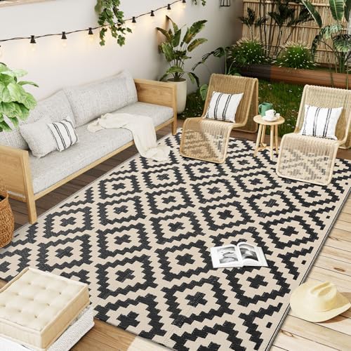 Outdoor Rug 5x8 ft Waterproof Reversible Mat