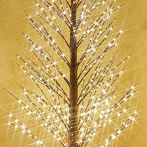 Lighted Alpine Tree Brown Willow 6FT 810 LED Fairy Lights