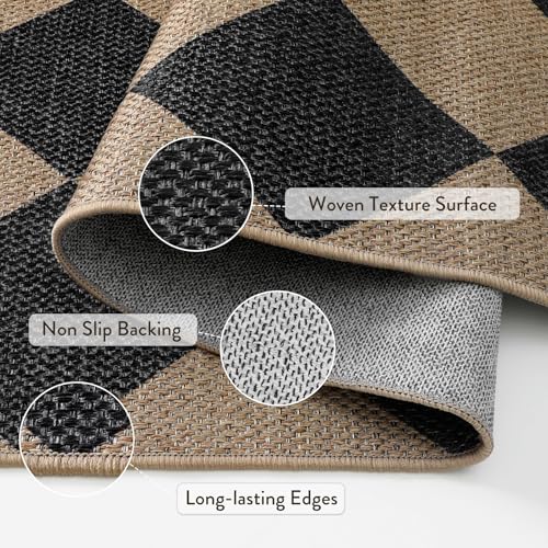 Checkered Easy Jute 5x7 Outdoor Rug