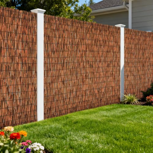 Brown 2 Pack 6FT X16.4FT Reed Fencing Roll Bamboo Privacy Screen (196.8 Sq Ft)