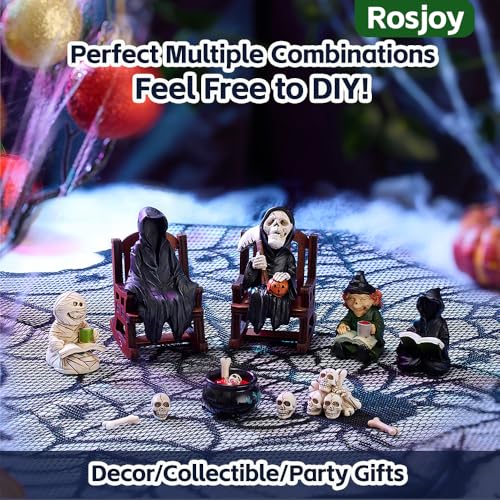 Miniature Grim Reaper Statue on Rocking Chair