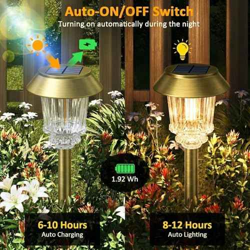 Solar Pathway Lights Outdoor (4 Count)