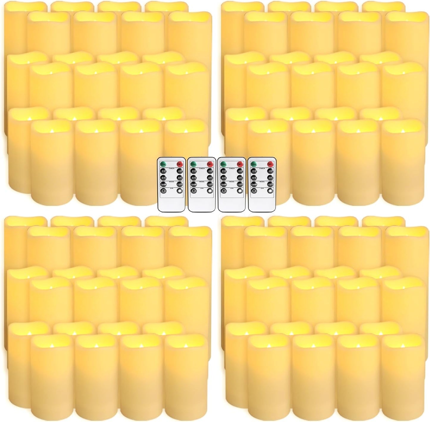 96-Pack LED Flameless Candles with Remote Control - Perfect for Home, Parties, and Special Occasions - Create a Magical Ambiance Effortlessly(Three Sizes)