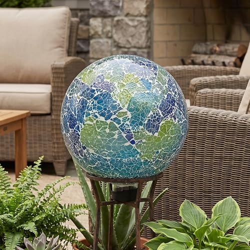 Sunnydaze 10" Mosaic Glass Gazing Ball for Garden (2 Count)