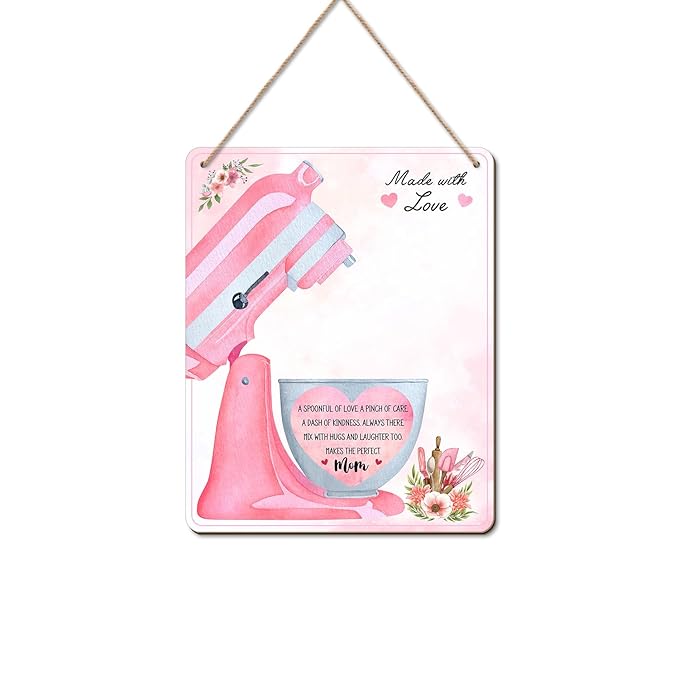 DIY Mothers Day Handprint Baking Mixer Craft Shape Hanging Sign for Mom Baking, Baby First Mothers Day Handprint Keepsake Gifts for 1st New Moms Crafts from Kid Hand Print, Chef Baker Cooking Mom Gift
