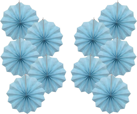 Blue Graduation Party Decor,Baby Blue Party Decorations,Christmas Baby Shower Decorations,Under The Sea Decorations,Blue Bachelorette Party 8in Hanging Paper Fans 30 Color DIY Set (Light Blue)