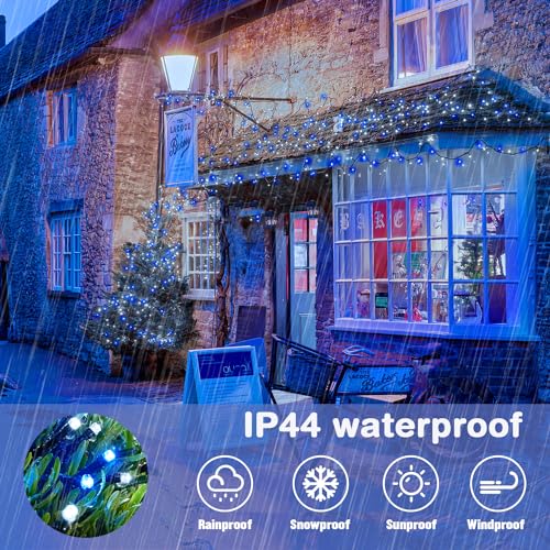 66ft 200 LED Blue and White Christmas Lights