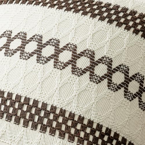 Set of 2 Dark Brown Boho Decorative Pillow Covers 18x18 Inch