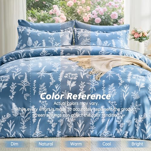 Ice Blue Bed in a Bag Queen 7 Pieces
