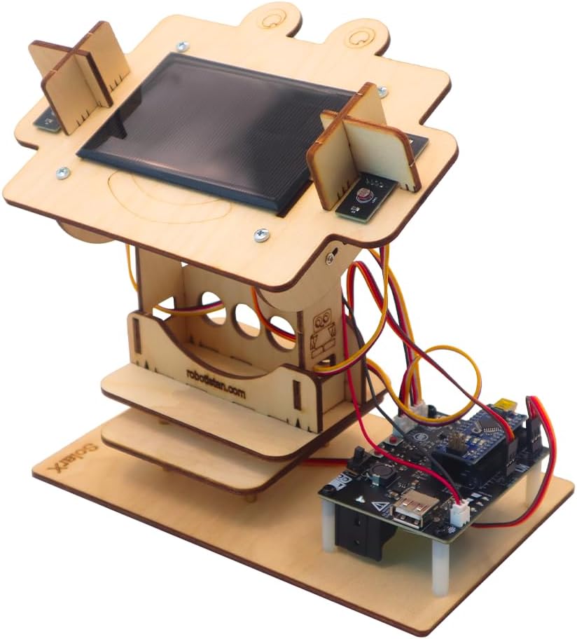 SolarX V2: Sun-Tracking Solar Panel DIY Kit with Arduino Nano, Solar Sun Tracker Sytem with Electronic Components, Educational Sun Tracker Kit, Solar Coding Kit
