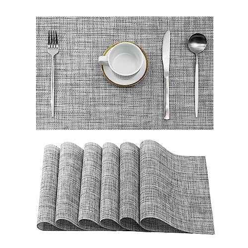 Linen Grey Placemats Set of 6 (6 Count)