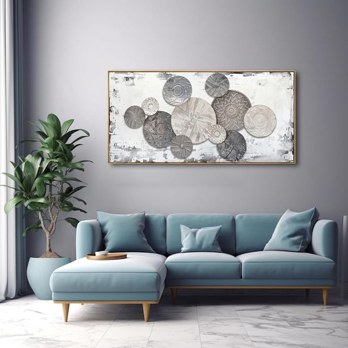 Wall Art Floral Rustic Wall Decor Brown and Grey Canvas Painting Abstract Wall Art for Bedroom Living Room Dining Room Home Office Decor 30"x60" with Framed