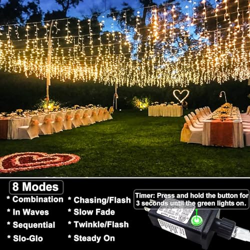 99ft Icicle Lights for Outside
