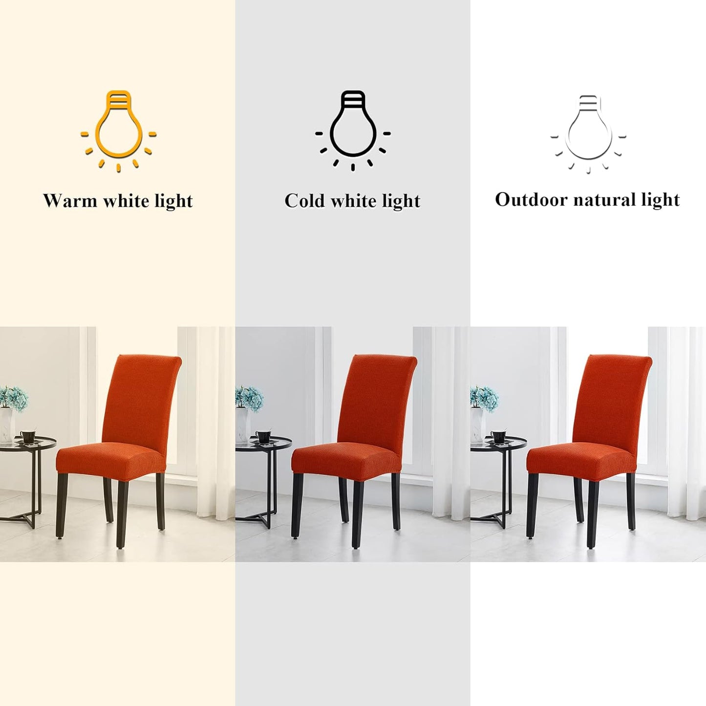 Joccun Chair Covers for Dining Room Set of 4, Dining Chair Slipcovers Stretch Dining Room Chair Covers Seat Protector,Parsons Chair Cover for Home,Hotel,Banquet(Pureed Pumpkin,4 Pack)