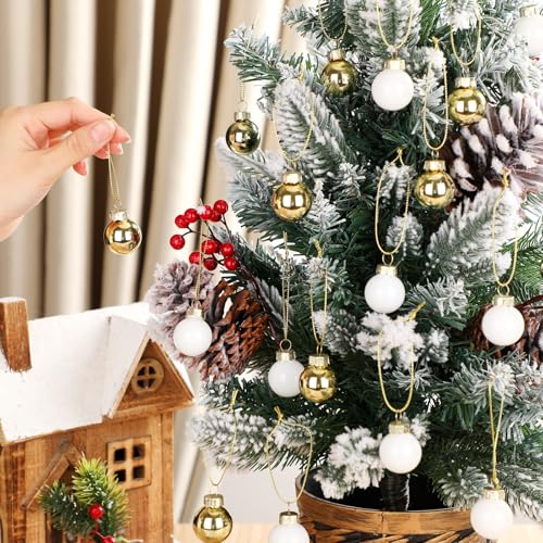 32 Pcs 1'' Mini Glass Christmas Ornament (32 Count)