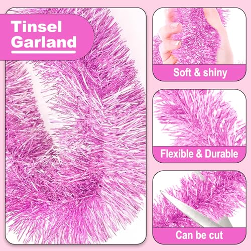 25 Feet Christmas Tinsel Garland (25 Foot)