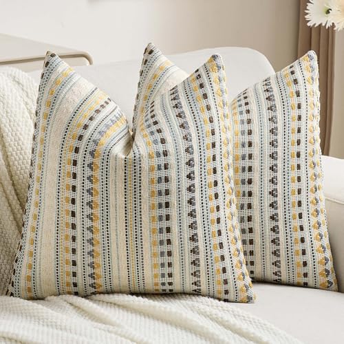 Pack of 2 Boho Throw Pillow Covers 24x24 Inch (2 Count)