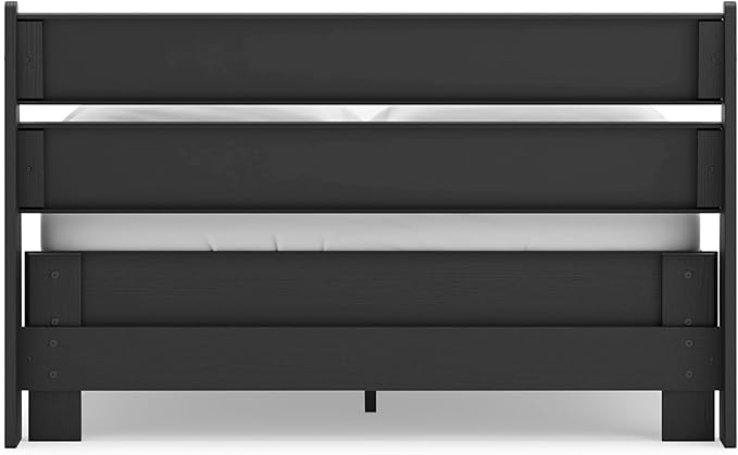 Signature Design by Ashley Socalle Casual Full Panel Platform Bed, Foundation or Box Spring Not Needed, Black