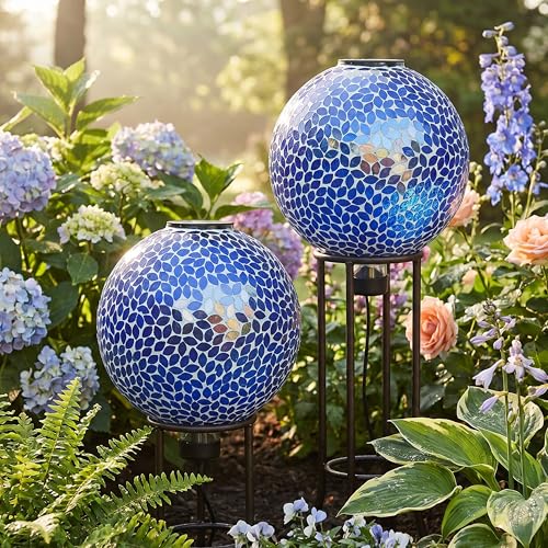 Sunnydaze Solar Gazing Ball for Garden (2 Count)