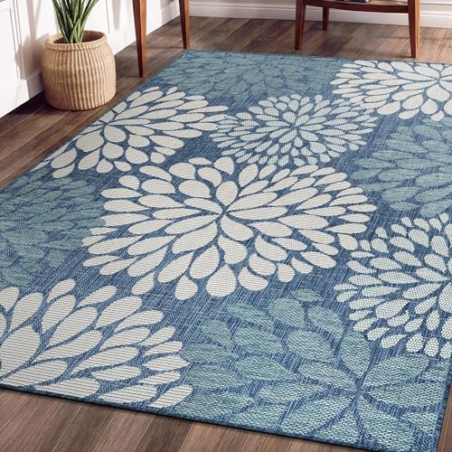 Outdoor Rug 6x9 Modern Exotic Tropical Leaf Area Rugs for Indoor and Outdoor Patio Deck Porch Garden Water Resistant Washable Outside Carpet