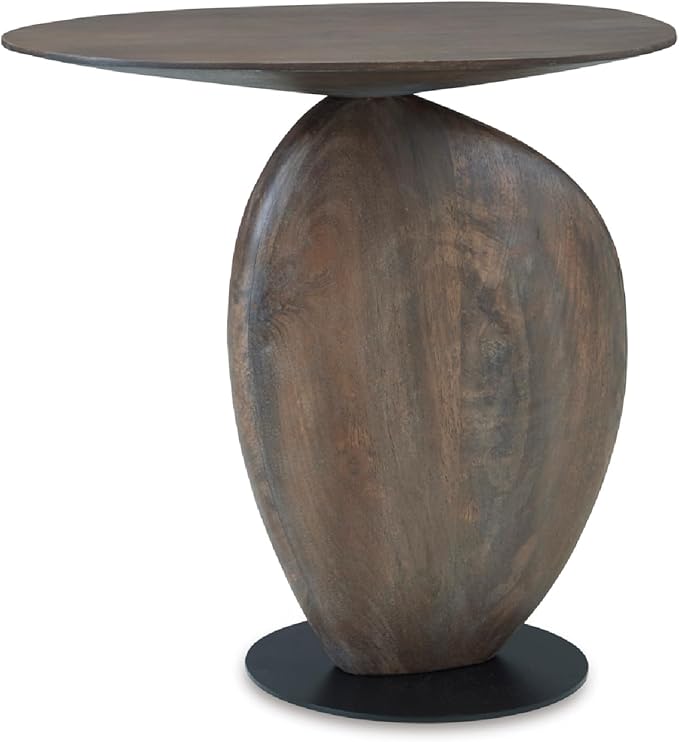 Signature Design by Ashley Cormmet Industrial Accent Table with Metal Base, Dark Brown & Black
