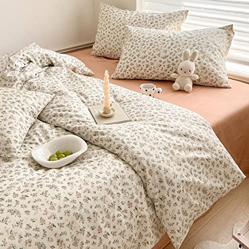 Pink Floral Comforter Set Queen Vintage Flower Botanical Comforter Queen Fluffy Soft Cozy Aesthetic Floral Bedding Set Lightweight French Style Cute Flower Comforter Set for All Seasons