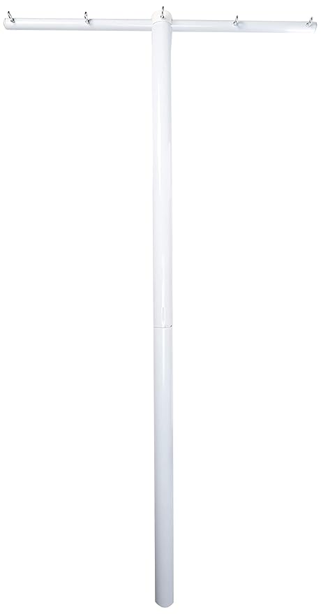 Household Essentials Mega Outdoor Clothesline Single T-Post, White