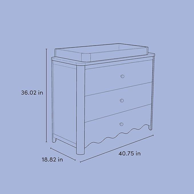 Storkcraft Casablanca 3 Drawer Chest with Removable Changing Topper (Hazelnut) – GREENGUARD Gold Certified Wood Dresser for Baby & Kids, Interlocking Drawer System for Safety