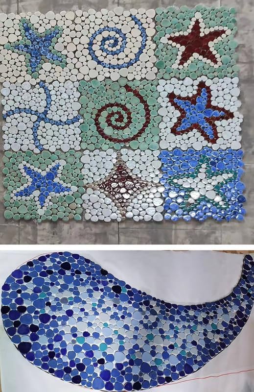 PINUO&KE 0.99 lb Mosaic Tiles for Crafts Bulk, Mosaic Glass Pieces for Garden Crafts Kits DIY Mosaic Art Decor