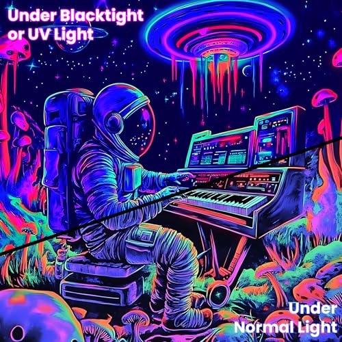 Astronaut Space Blacklight Tapestry 59"x51"