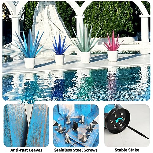 24" Metal Agave Plant Outdoor Decor