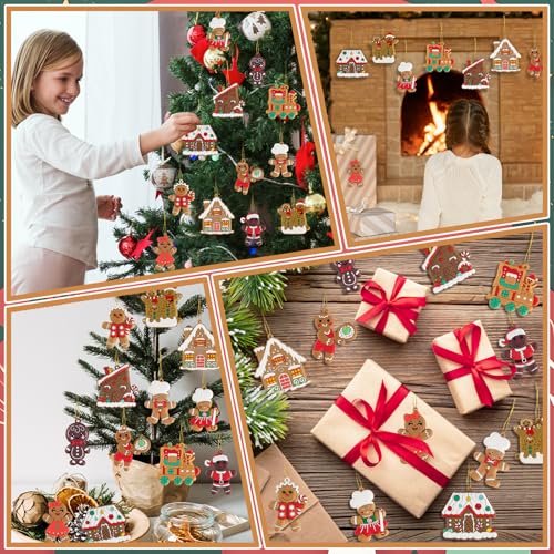 24pcs Gingerbread Man Ornaments for Christmas Tree (24 Count)