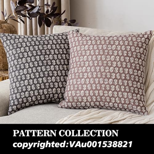 Decorative Floral Print Throw Pillow Covers 24×24 Inch