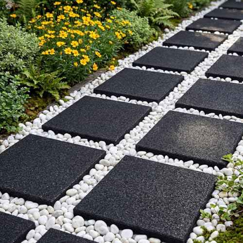 16 Pcs Rubber Stepping Stones Outdoor 12 x 12 Inch (16 Count)