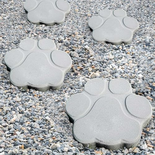 13 Inch Paw Print Stepping Stone Molds for Concrete