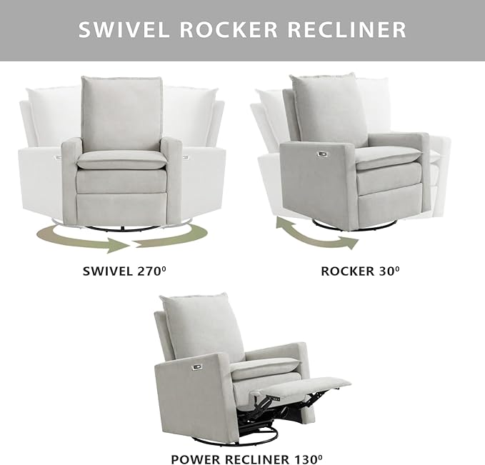 Oxford Baby Uptown Power Recliner/Glider, Sand