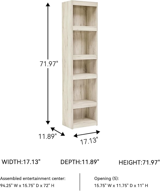 Signature Design by Ashley Bellaby Farmhouse Pier with 3 Adjustable Shelves, Whitewash