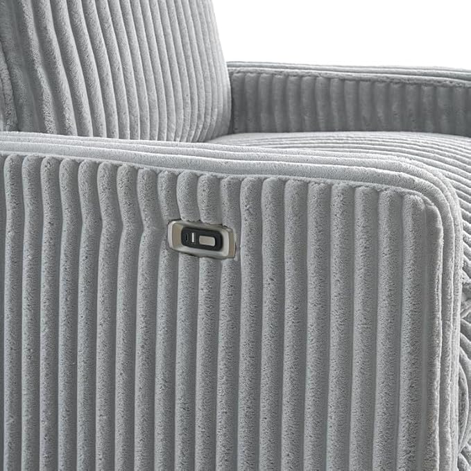 Oxford Baby Uptown Power Recliner/Glider, Corduroy, Ash Gray