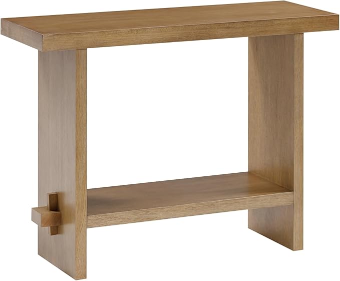 Nathan James Virgo Wood Accent Storage Console Sofa Table, for Entryway, Hallway or Living Room, Light Brown - Set of 2
