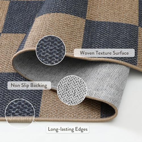 Checkered Easy Jute Living Room Rugs