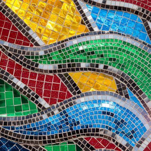 Self Adhesive Glass Mirror Mosaic Tiles 3200 Pcs 5 x 5 mm Disco Tiles for Craft Decoration Glass Mirror Disco Ball Blue 2 Pcs (2 Count)