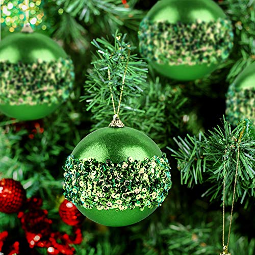4pc Green Christmas Ball Ornaments (4 Count)