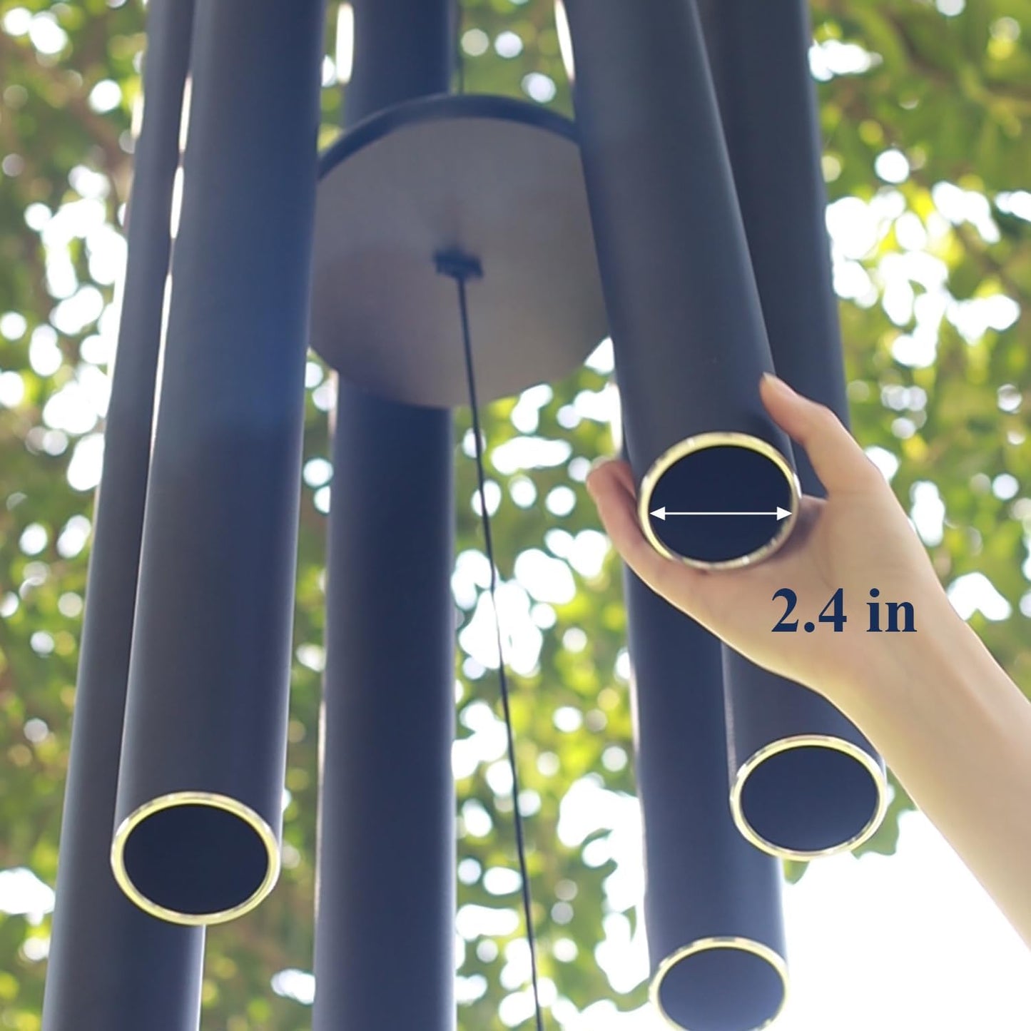 ASTARIN 90 Inch Wind Chimes for Outside with Precision Tuned, Extra Large Handcrafted Wind Chimes Outdoor Bass Tone for Patio, Backyard, Garden, and Outdoor Decor,Black