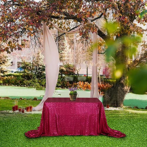 Sequin Tablecloth 50x72 Inch Hot Pink for Wedding Birthday Party