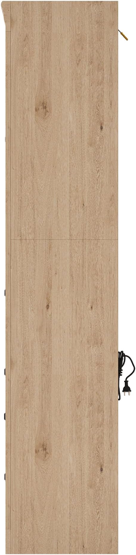 Merax 78 Inch Extra-Tall Freestanding Kitchen Pantry Storage Cabinet, Multifunctional Cupboard with 3 Drawers, Adjustable Shelves & Power Outlet Drop-Down Surface for Dining and Living Room, Natural